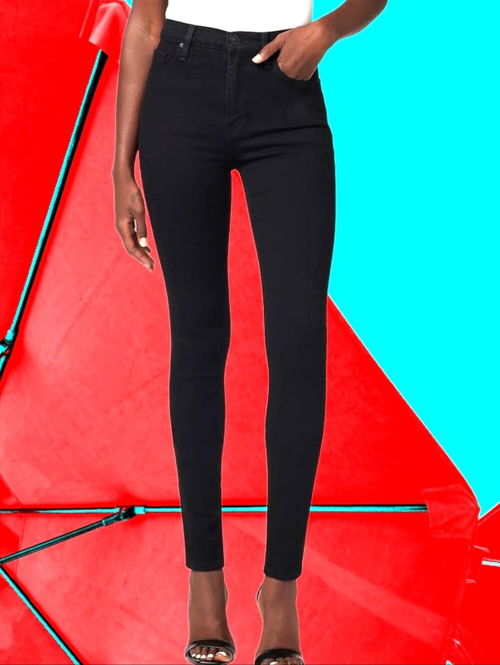 Hudson Barbara 28 High Waist Super Skinny Inseam 28" Dark Black Made In The USA
